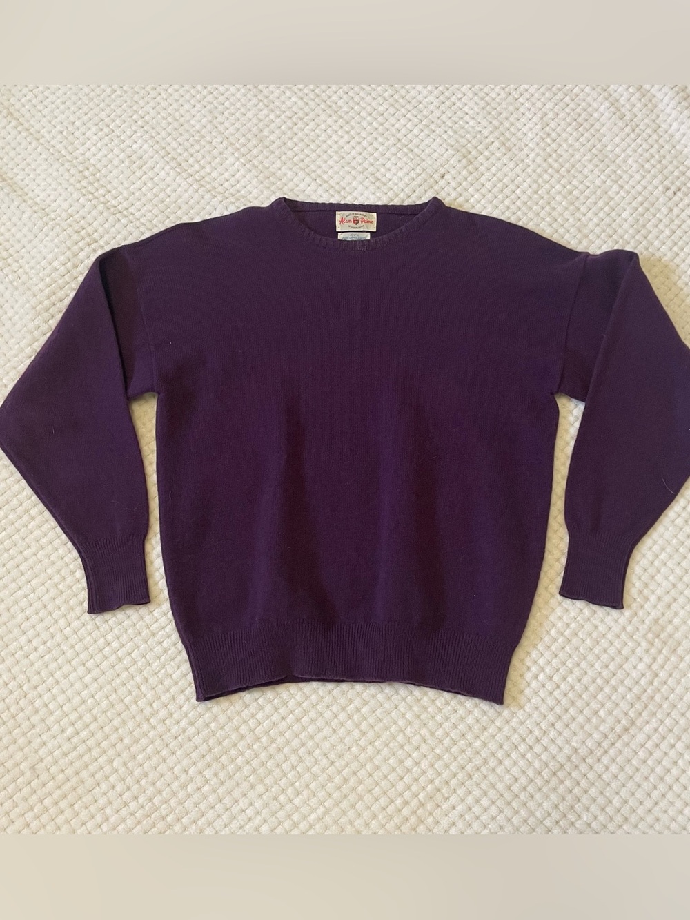 Alan Paine Vintage Men's Crewneck Sweater in Deep Purple medium Pebble Beach